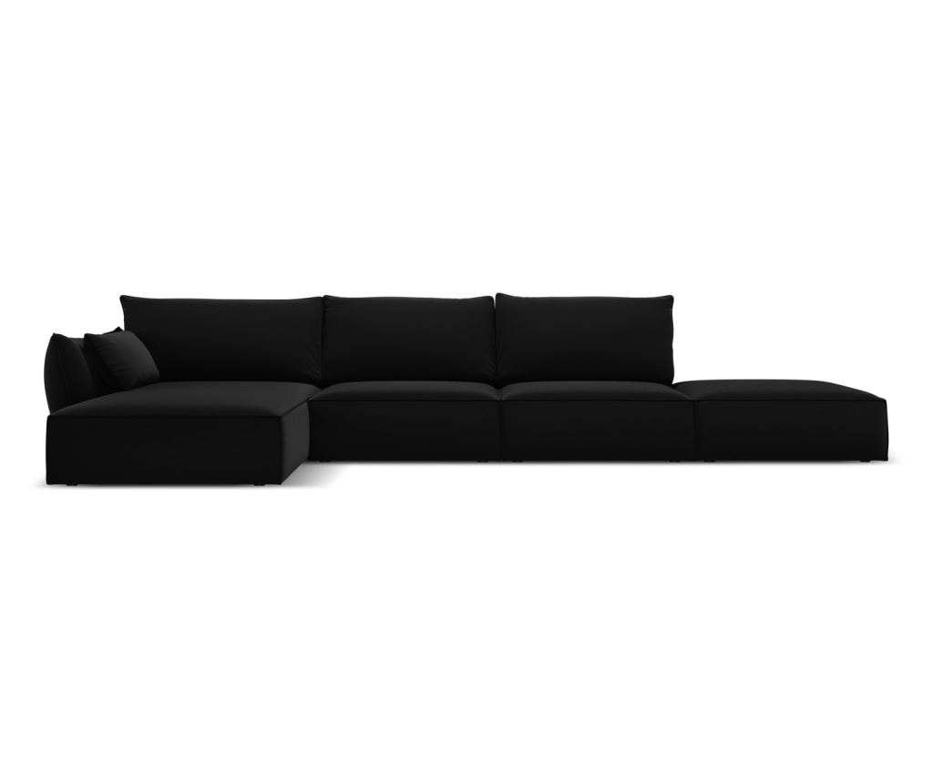 Sarokülőgarnitúra Mazzini 840211, Vanda, fekete, 85x171x364 cm - 2