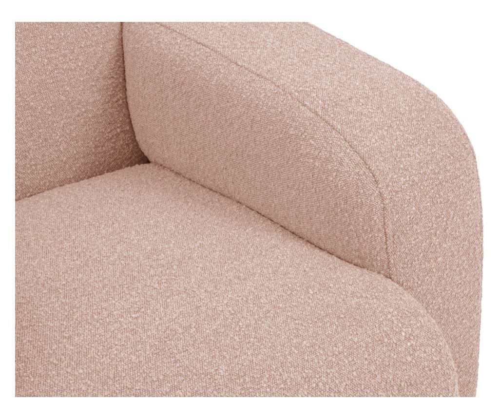 Sarokkanapé Micadoni Home 538755, Molino, púder rózsaszín, 75x252x252 cm - 6