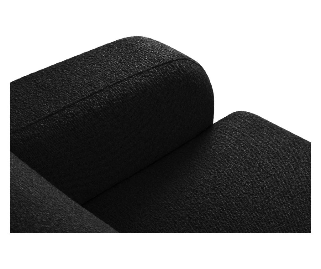 Sarokülőgarnitúra Micadoni Home 538755, Molino, Fekete, 75x252x252 cm - 5
