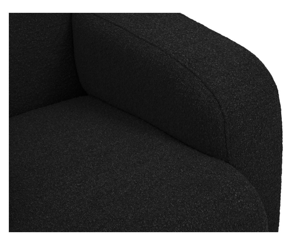 Sarokülőgarnitúra Micadoni Home 538755, Molino, Fekete, 75x252x252 cm - 6