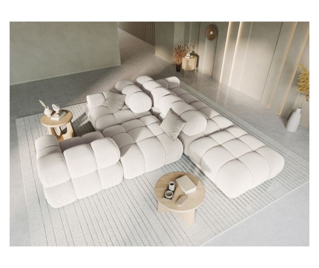 Micadoni Home Bellis Modular Corner Sofa, Light Beige