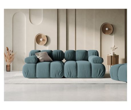 Moduláris kétszemélyes kanapé Micadoni Home 536742, Bellis, kék-zöld, 70x94x188 cm