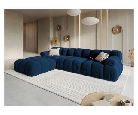 Micadoni Home Bellis Γωνιακός Καναπές Modular, Royal Blue