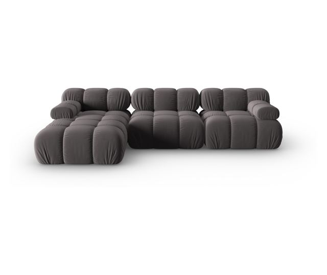 Модулен ъглов диван Milo Casa, Tropea, стоманен цвят