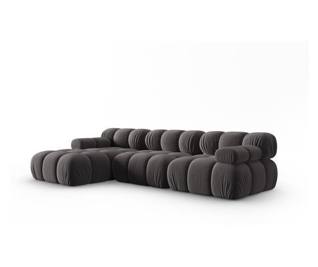 Модулен ъглов диван Milo Casa, Tropea, стоманен цвят