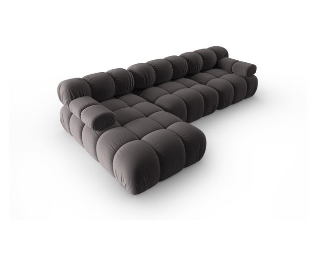 Модулен ъглов диван Milo Casa, Tropea, стоманен цвят