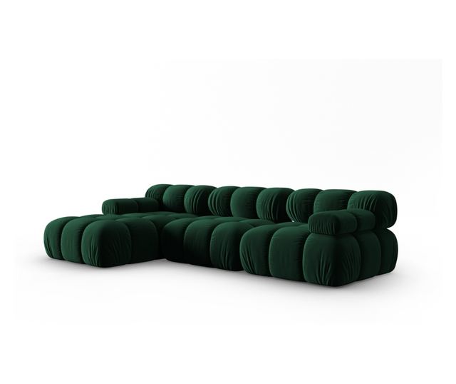 Модулен ъглов диван Milo Casa, Tropea, тъмнозелен