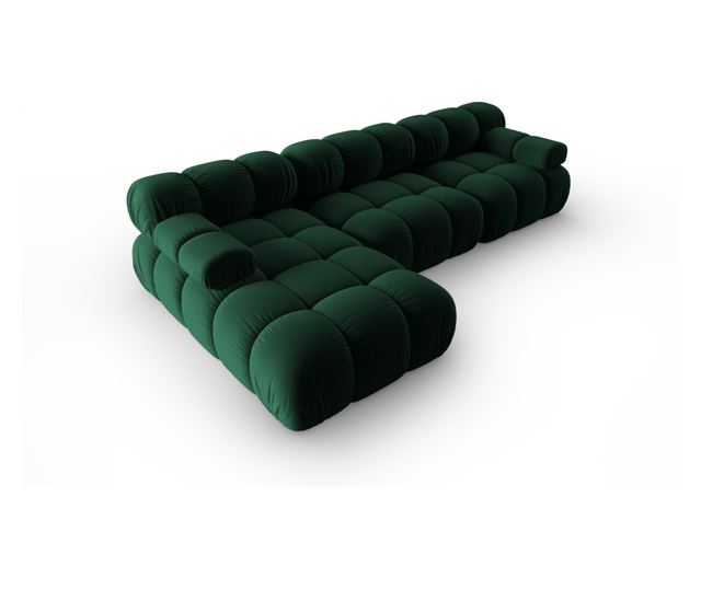 Модулен ъглов диван Milo Casa, Tropea, тъмнозелен