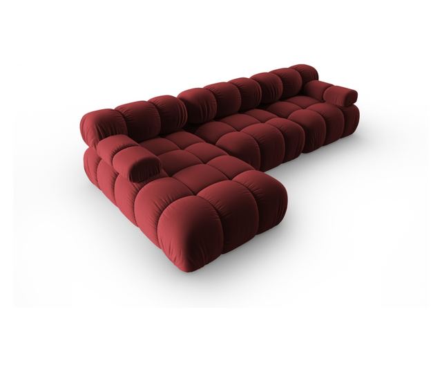 Модулен ъглов диван Milo Casa, Tropea, тъмночервен