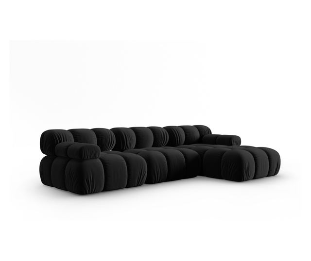 Модулен ъглов диван Milo Casa, Tropea, черен