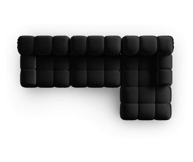 Модулен ъглов диван Milo Casa, Tropea, черен