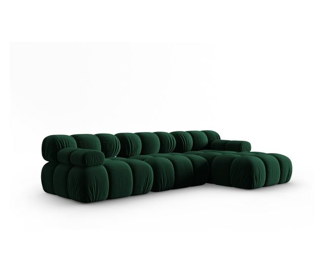 Модулен ъглов диван Milo Casa, Tropea, тъмнозелен