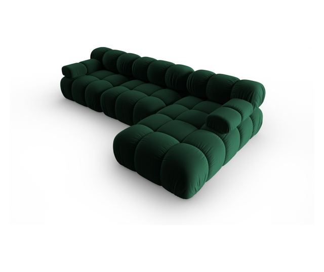 Модулен ъглов диван Milo Casa, Tropea, тъмнозелен