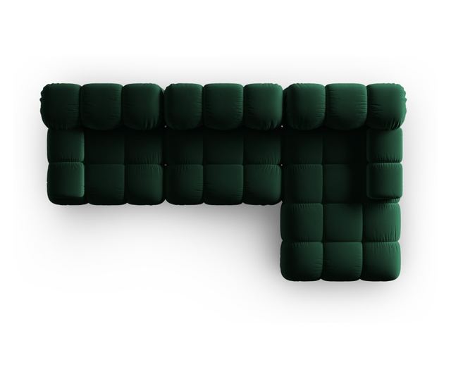 Модулен ъглов диван Milo Casa, Tropea, тъмнозелен