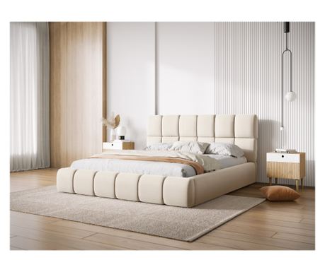 Postelja Micadoni Home 537320, Bellis, svetlo bež, ležišče 140x200 cm