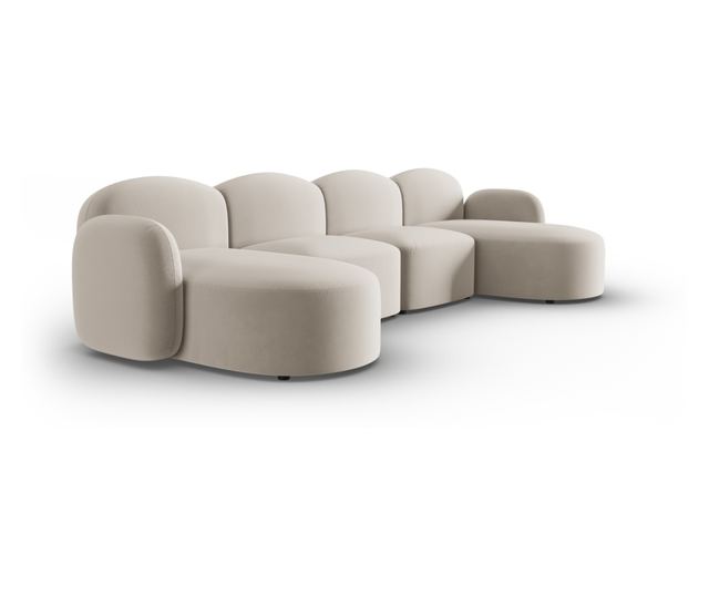 Micadoni Home Blair U-Shaped Sectional Sofa, Ecru