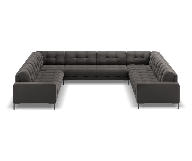 Ъглов диван с U-образна форма Cosmopolitan Design, Bali, тъмно сив