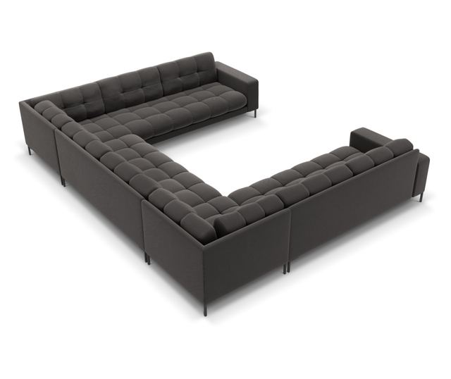 Ъглов диван с U-образна форма Cosmopolitan Design, Bali, тъмно сив