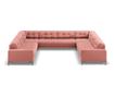 Ъглов диван с U-образна форма Cosmopolitan Design, Bali, розов