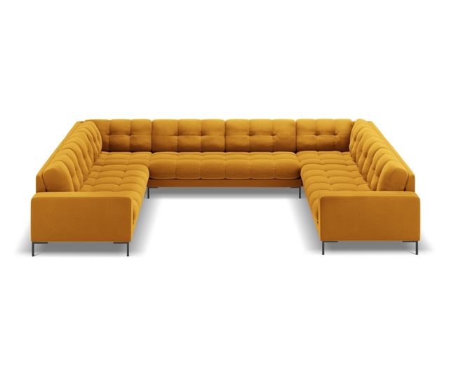 Ъглов диван Cosmopolitan Design Bali с U-образна форма, жълт