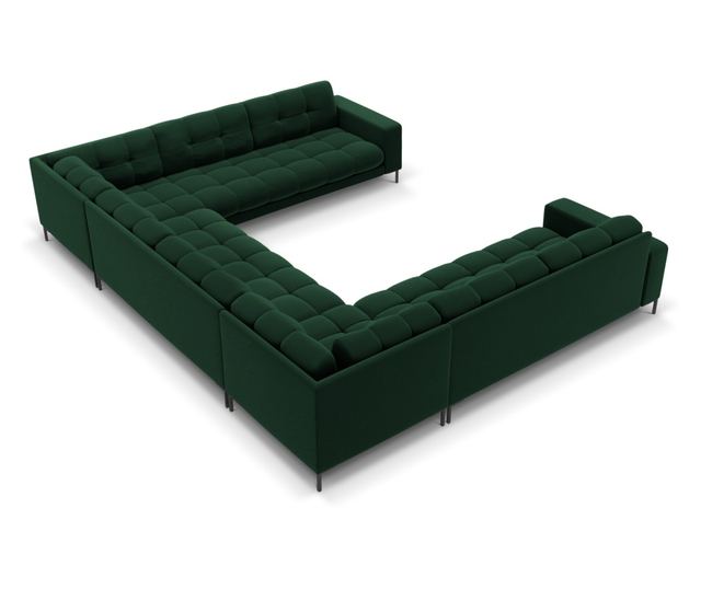 Ъглов диван Cosmopolitan Design Bali U-форма, тъмнозелен