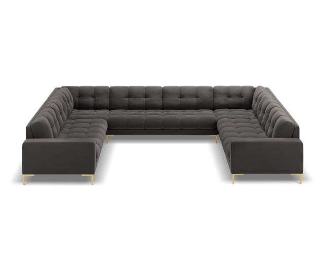 U-образен диван Cosmopolitan Design, Bali, тъмно сив