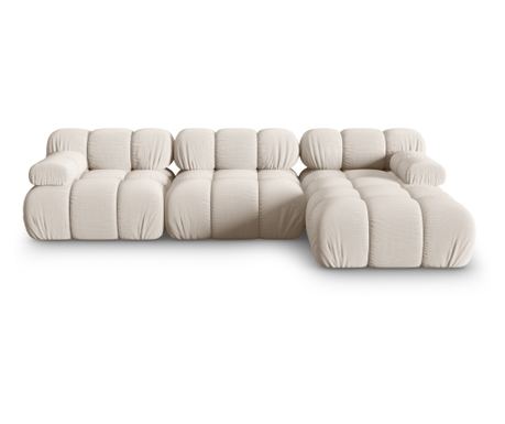 Modularni kotni kavč Micadoni Home 536882, Bellis, svetlo bež, 70x155x282 cm
