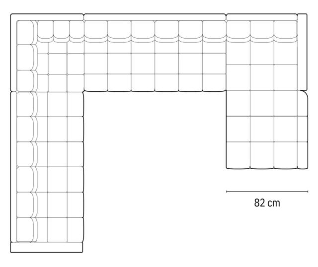 Ъглов диван Cosmopolitan Design Bali с U-образна форма, тъмно сив