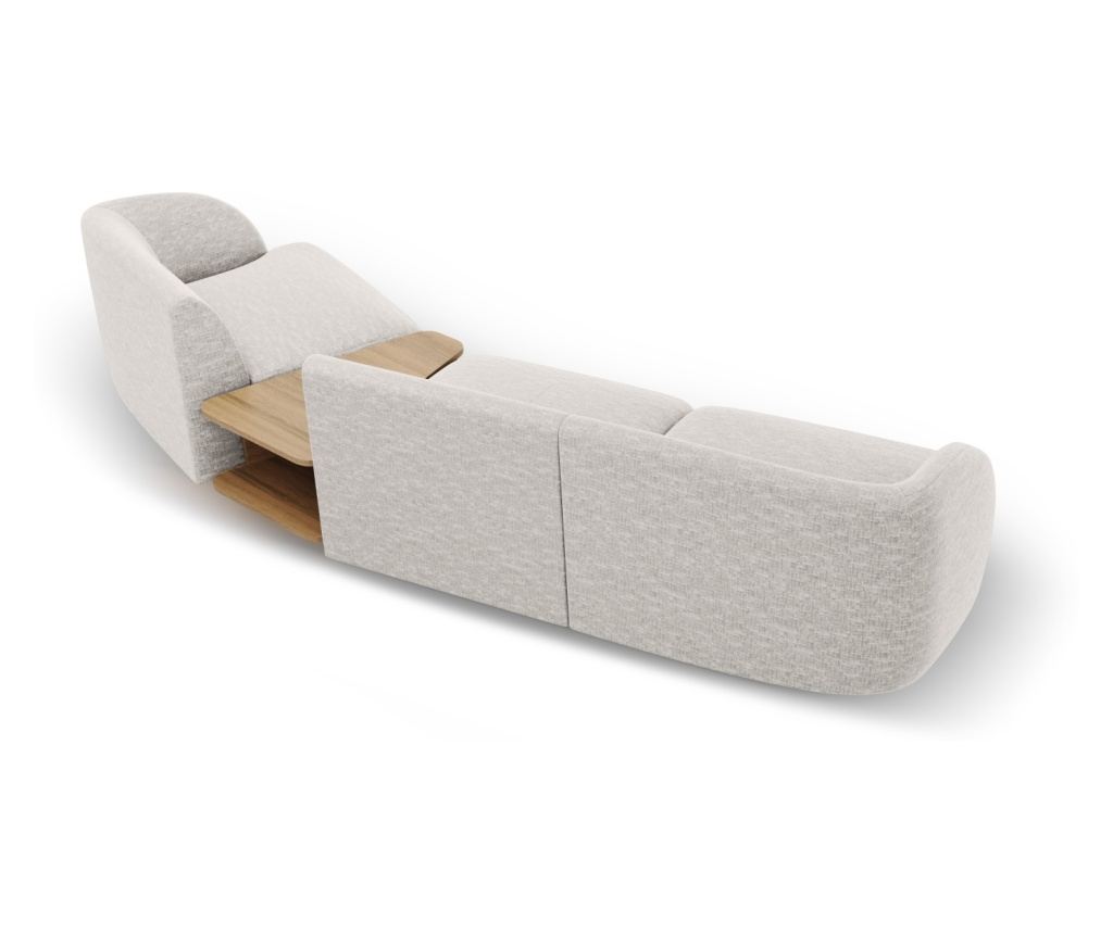 Micadoni Home Miley Модулен ъглов диван, Светлосив - 5