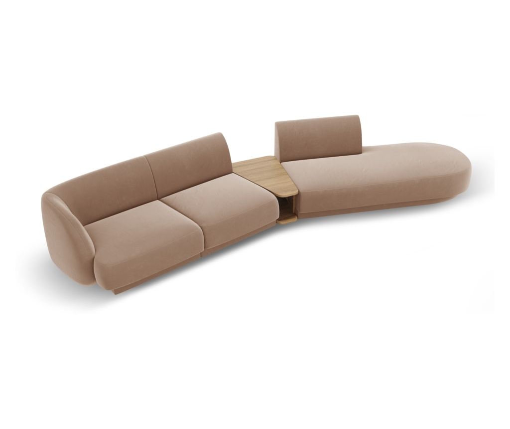 Micadoni Home Miley moduláris sarokgarnitúra, cappuccino színű - 3