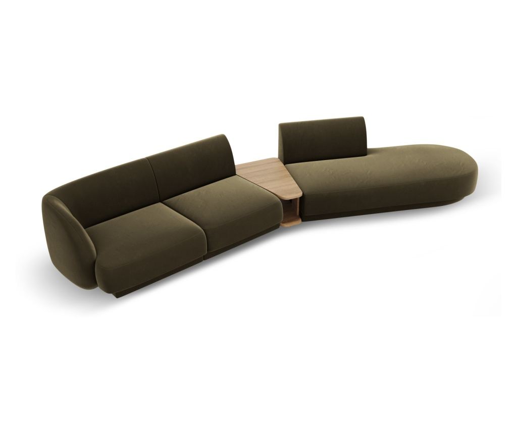 Moduláris sarokkanapé Micadoni Home 538458, Miley, zöld, 70x153x358 cm - 3
