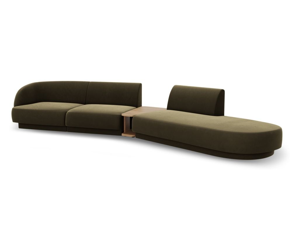Moduláris sarokkanapé Micadoni Home 538458, Miley, zöld, 70x153x358 cm - 4