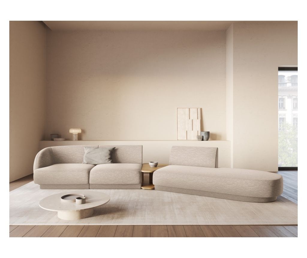 Moduláris sarokkanapé Micadoni Home 538458, Miley, bézs, 70x153x358 cm - 2