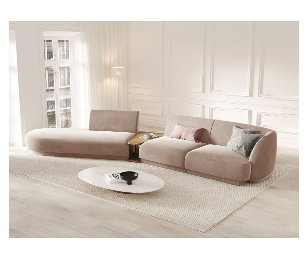 Moduláris sarokkanapé Micadoni Home 538458, Miley, cappuccino szín, 70x153x358 cm - 2