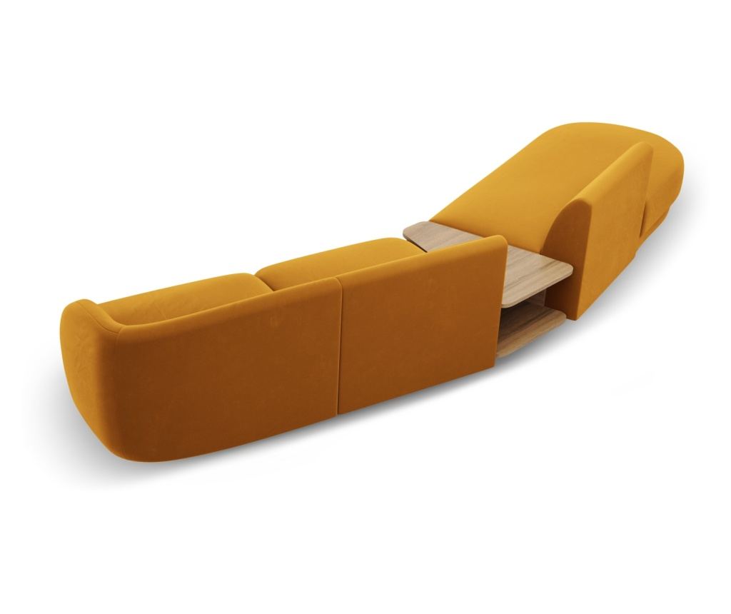 Moduláris sarokkanapé Micadoni Home 538458, Miley, sárga, 70x153x358 cm - 5