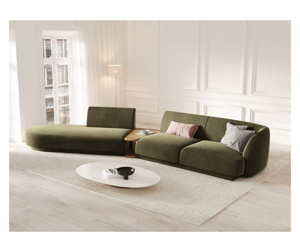 Modulár sarokülés Micadoni Home 538458, Miley, zöld, 70x153x358 cm - 2