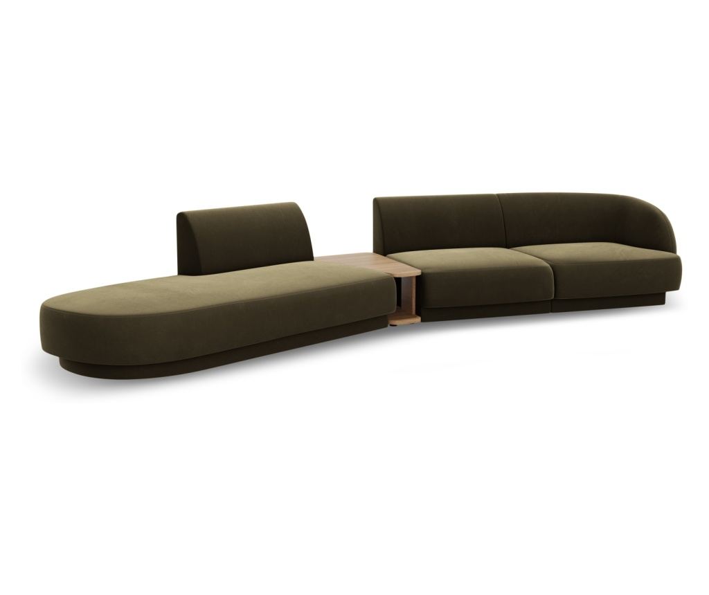 Modulár sarokülés Micadoni Home 538458, Miley, zöld, 70x153x358 cm - 4