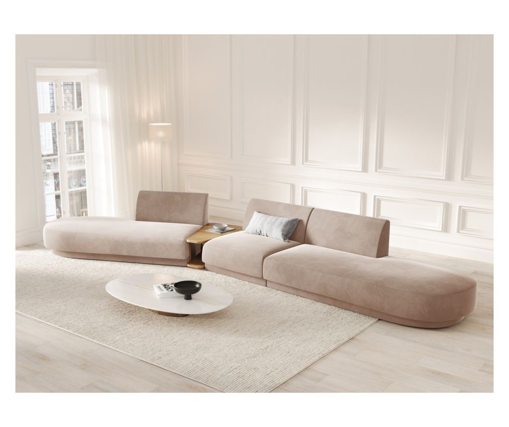 Micadoni Home Miley moduláris sarokgarnitúra, cappuccino színű - 2