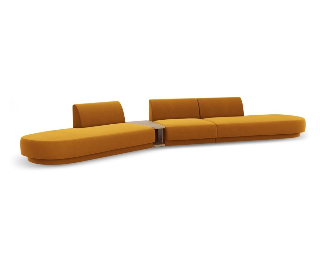 Moduláris sarokkanapé Micadoni Home 538488, Miley, sárga, 70x154x430 cm - 4
