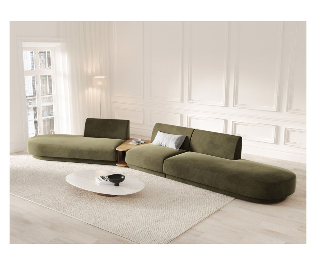 Moduláris sarokülés Micadoni Home 538488, Miley, zöld, 70x154x430 cm - 2