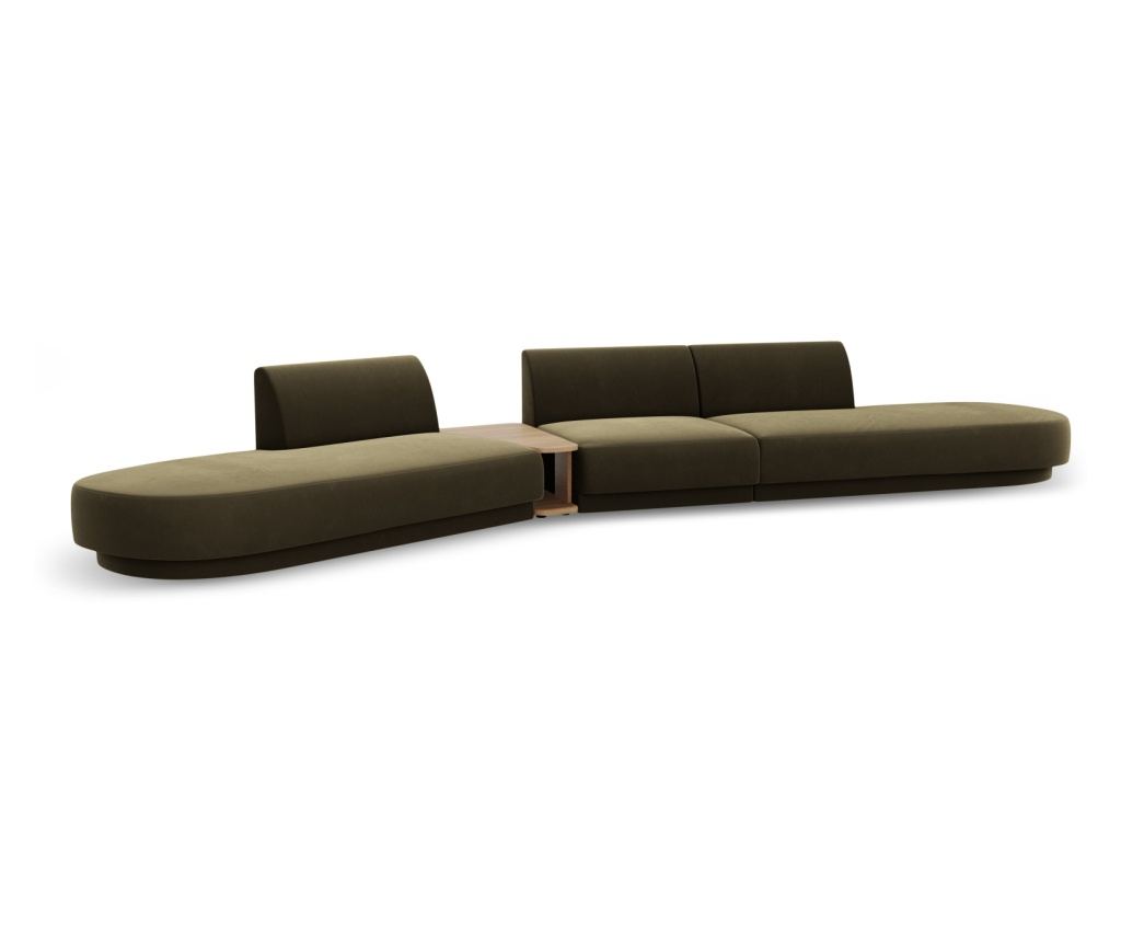 Moduláris sarokülés Micadoni Home 538488, Miley, zöld, 70x154x430 cm - 4