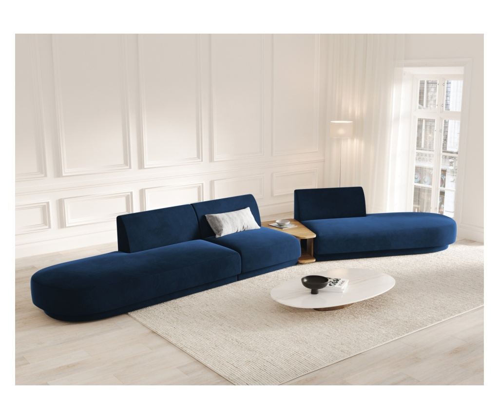 Moduláris sarokkanapé Micadoni Home 538488, Miley, királykék, 70x154x430 cm - 2