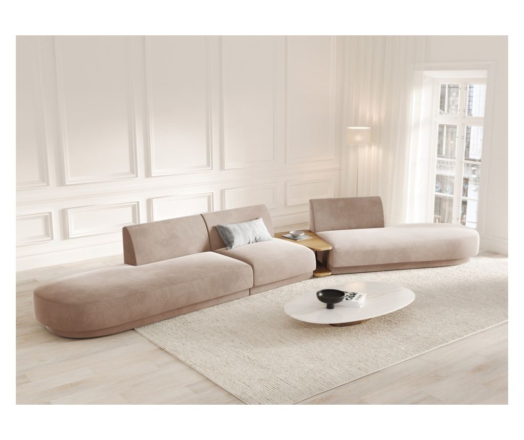 Moduláris sarokkanapé Micadoni Home 538488, Miley, cappuccino színű, 70x154x430 cm - 2