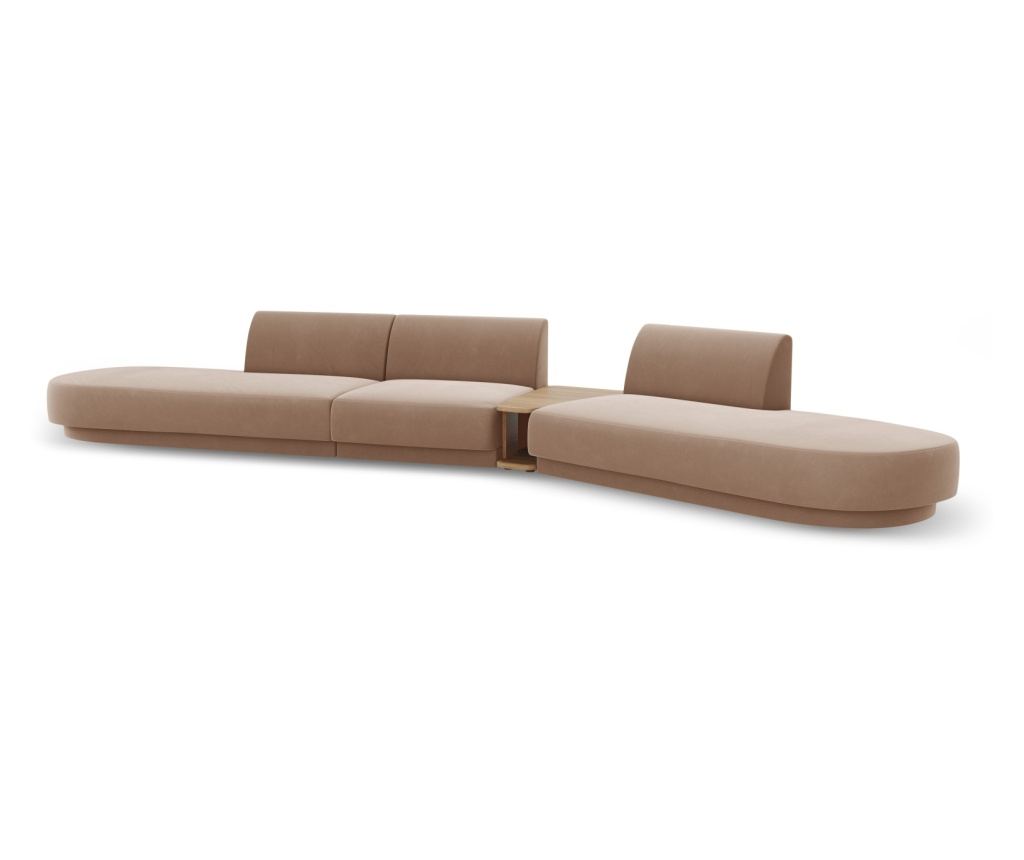 Moduláris sarokkanapé Micadoni Home 538488, Miley, cappuccino színű, 70x154x430 cm - 4