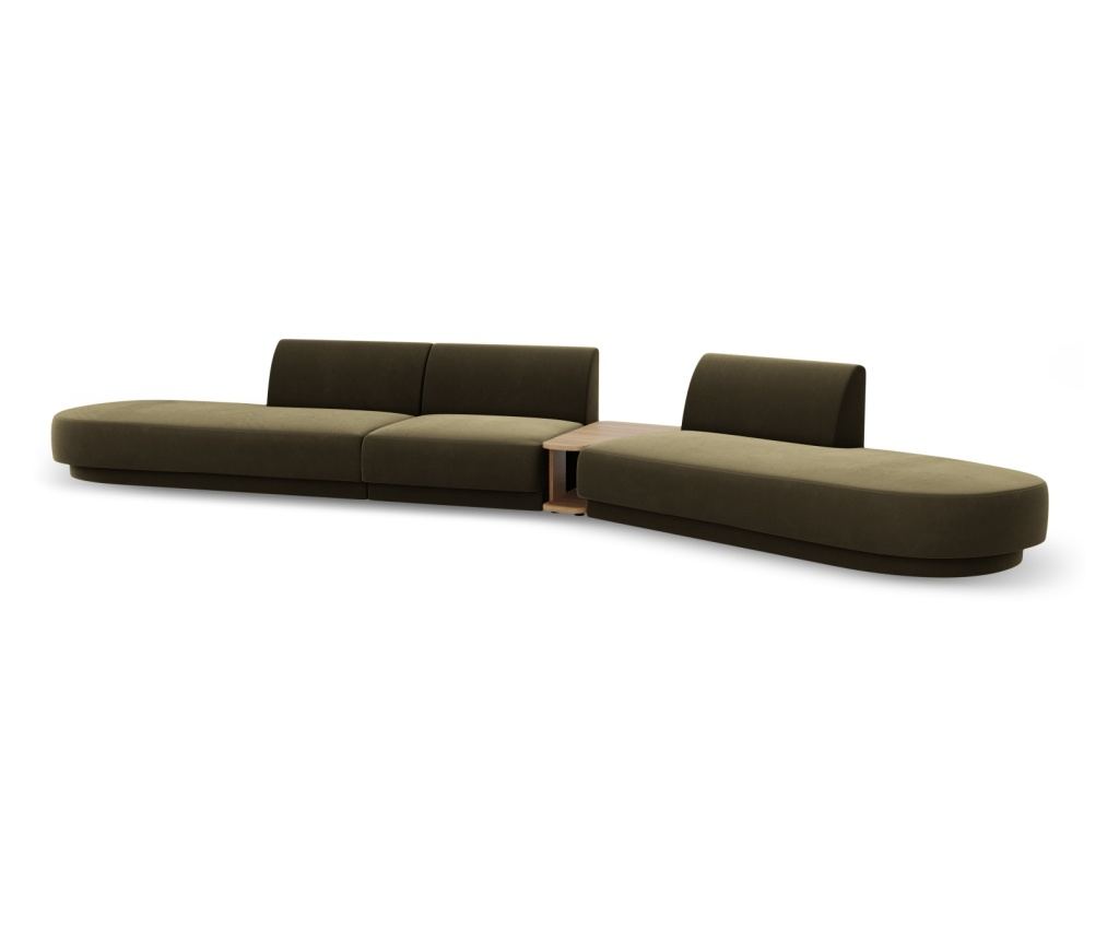 Moduláris sarokkanapé Micadoni Home 538488, Miley, zöld, 70x154x430 cm - 4