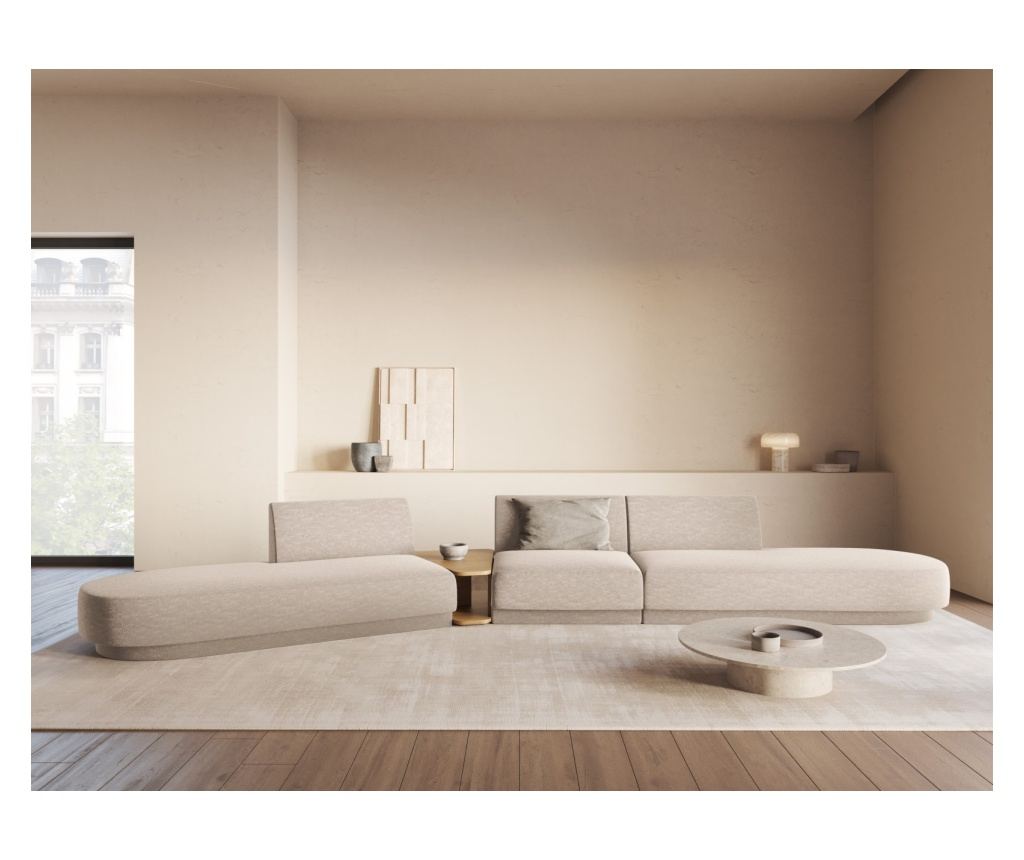 Moduláris sarokkanapé Micadoni Home 538488, Miley, Bézs, 70x154x430 cm - 2