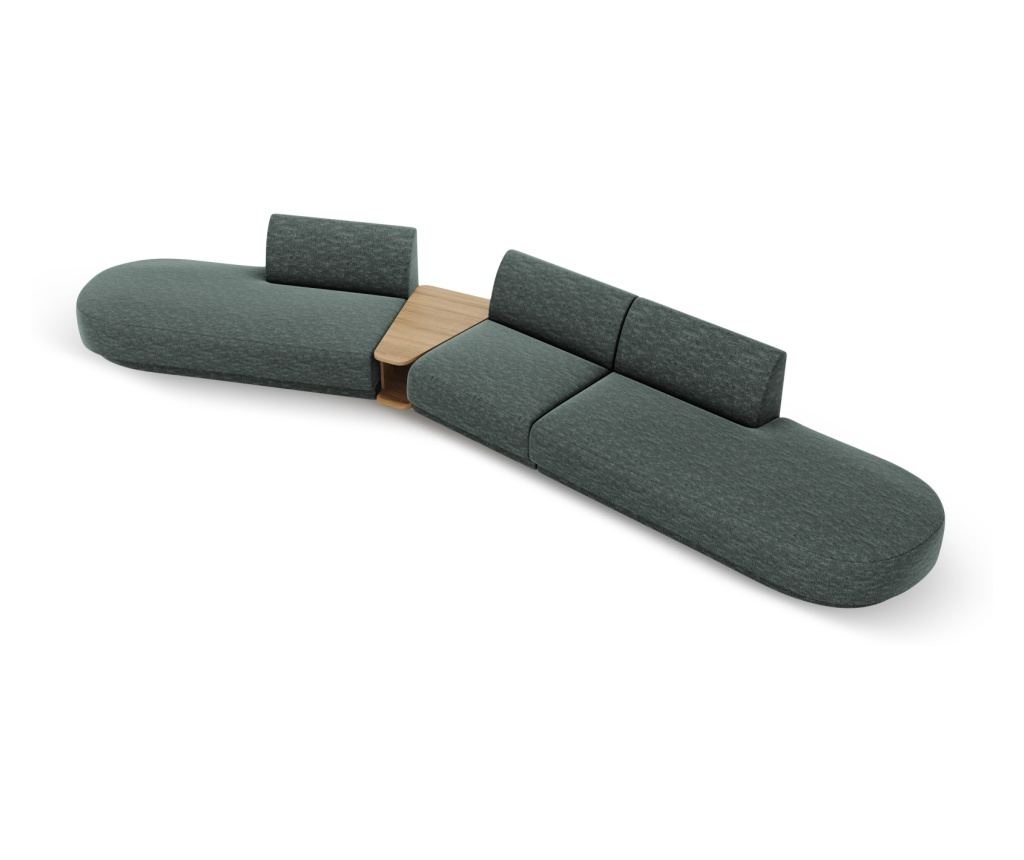 Moduláris sarokkanapé Micadoni Home 538488, Miley, kék-zöld, 70x154x430 cm - 5