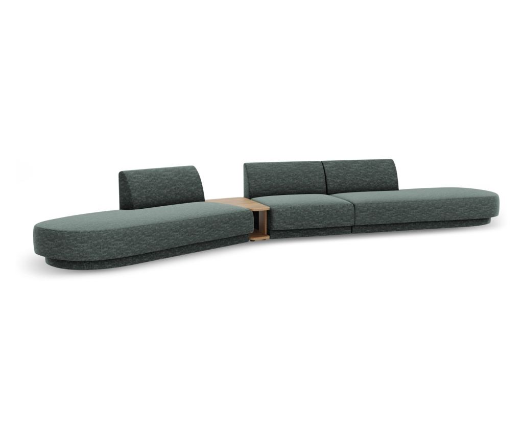 Moduláris sarokkanapé Micadoni Home 538488, Miley, kék-zöld, 70x154x430 cm - 7