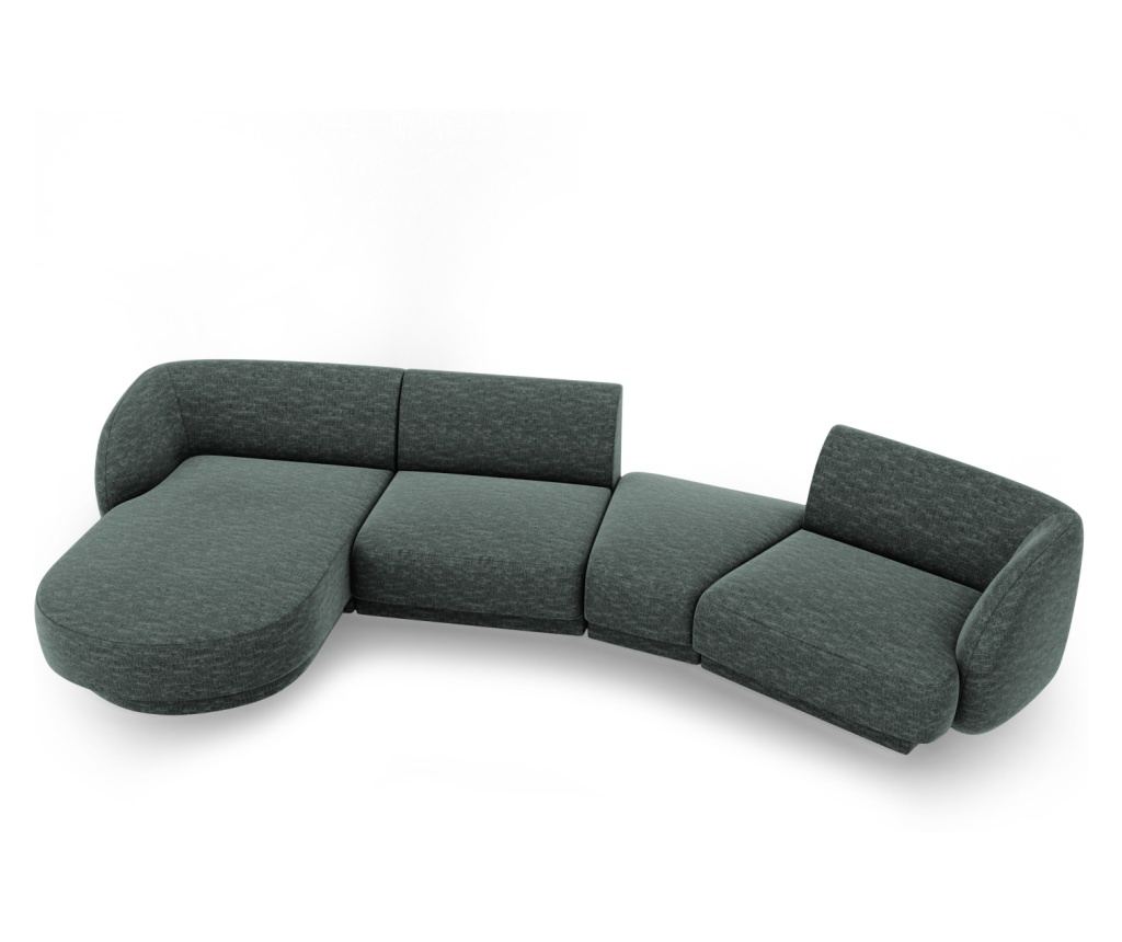 Moduláris sarokkanapé Micadoni Home 538518, Miley, kék-zöld, 70x160x325 cm - 2