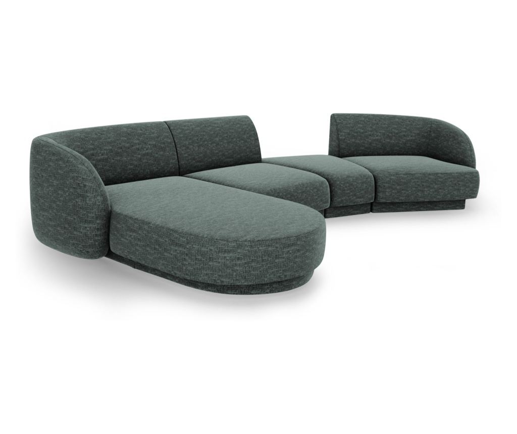 Moduláris sarokkanapé Micadoni Home 538518, Miley, kék-zöld, 70x160x325 cm - 3